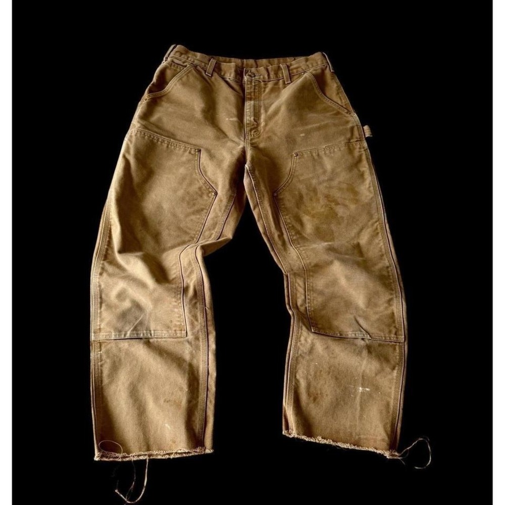 Men's Vintage Carhartt B01 BRN Double Knee Carpenter 32x27 Made In USA Flaws